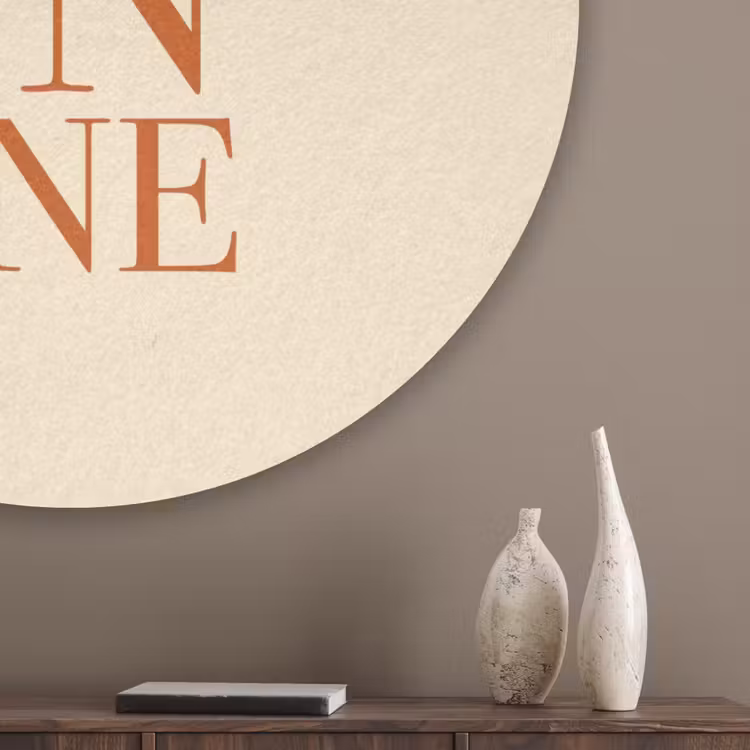 Oranje - Quote - Sun Akoestische PET Vilt - Rond klein -sfeer5_closeup