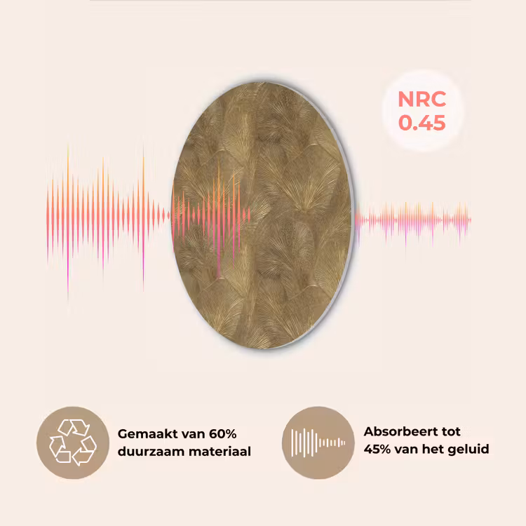 Organisch - Lijnen - Goud Akoestische PET Vilt - Rond klein 838 -USP_NL