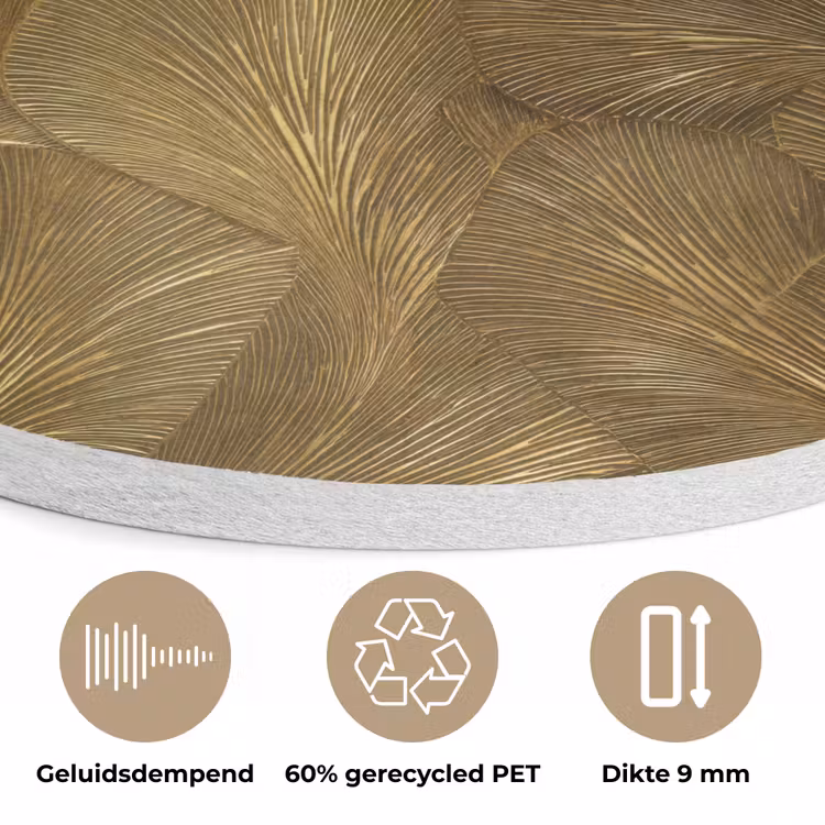 Organisch - Lijnen - Goud Akoestische PET Vilt - Rond klein 838 -closeup_NL