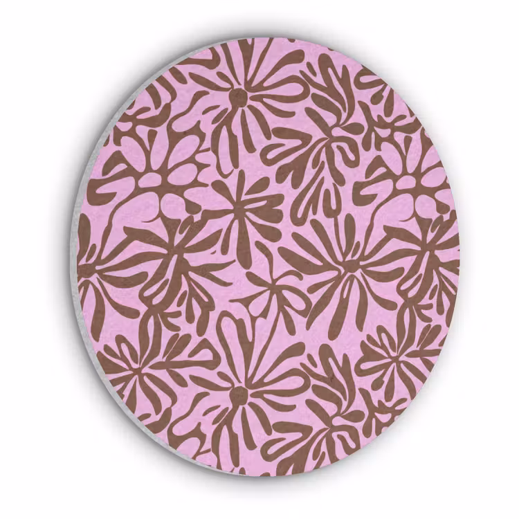 Organisch - Patroon - Roze Akoestische PET Vilt - Rond klein 838 -3d
