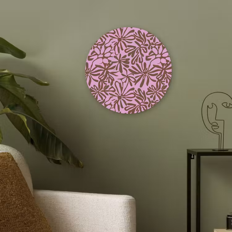 Organisch - Patroon - Roze Akoestische PET Vilt - Rond klein 838 -sfeer2
