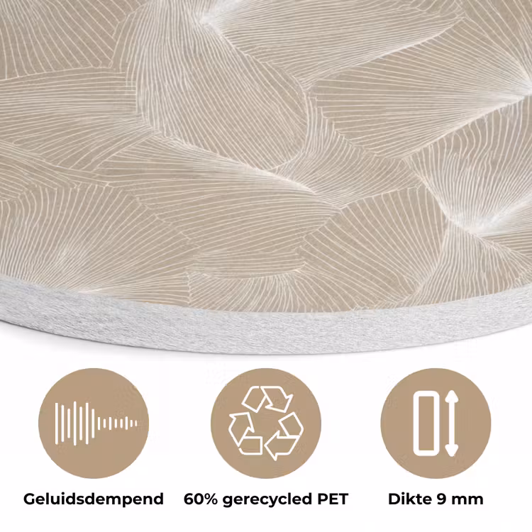 Organisch - Textuur - Beige Akoestische PET Vilt - Rond klein 838 -closeup_NL