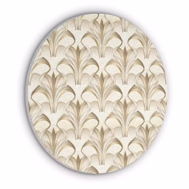 Ornament - Barok - Goud Akoestische PET Vilt - Rond klein 838 -3d