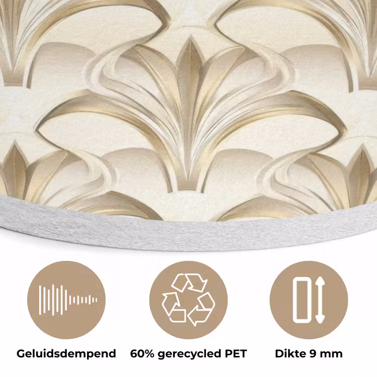 Ornament - Barok - Goud Akoestische PET Vilt - Rond klein 838 -closeup_NL