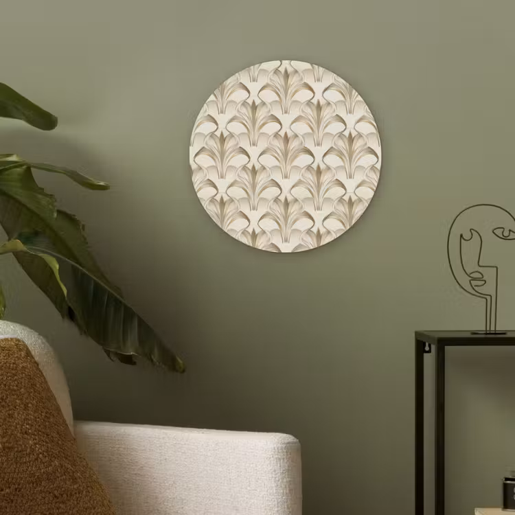Ornament - Barok - Goud Akoestische PET Vilt - Rond klein 838 -sfeer2