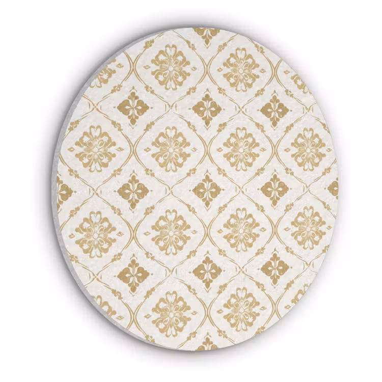 Ornament - Klassiek - Goud Akoestische PET Vilt - Rond klein 838 -3d