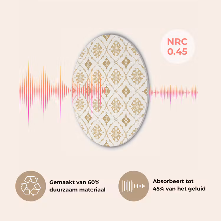 Ornament - Klassiek - Goud Akoestische PET Vilt - Rond klein 838 -USP_NL