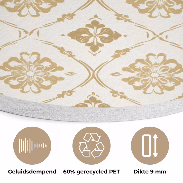 Ornament - Klassiek - Goud Akoestische PET Vilt - Rond klein 838 -closeup_NL