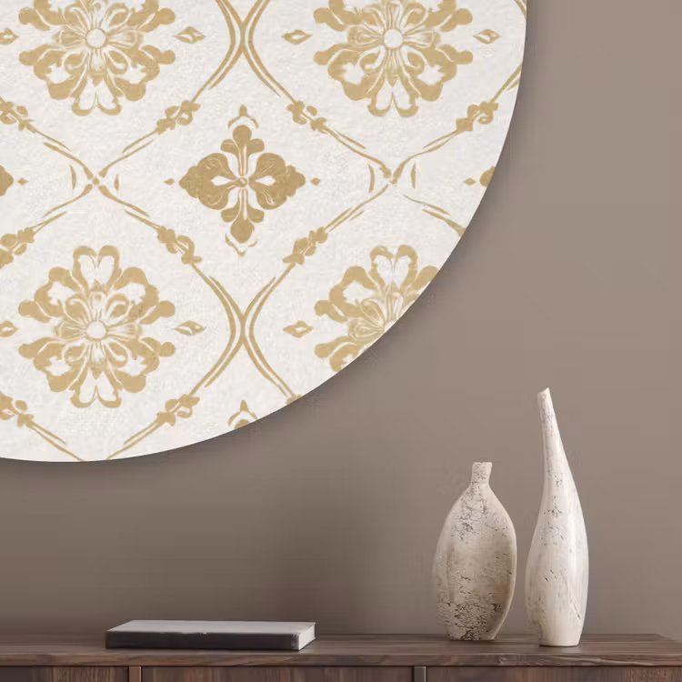 Ornament - Klassiek - Goud Akoestische PET Vilt - Rond klein 838 -sfeer5_closeup