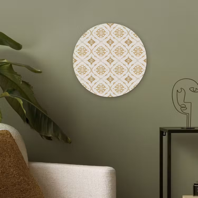 Ornament - Klassiek - Goud Akoestische PET Vilt - Rond klein 838 -sfeer2
