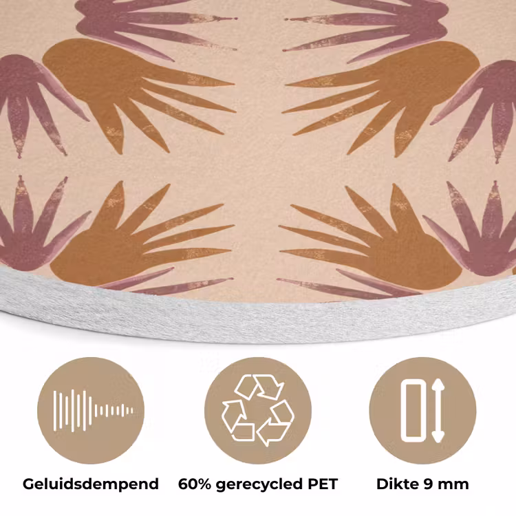 Ornament - Patroon - Oker Akoestische PET Vilt - Rond klein 838 -closeup_NL