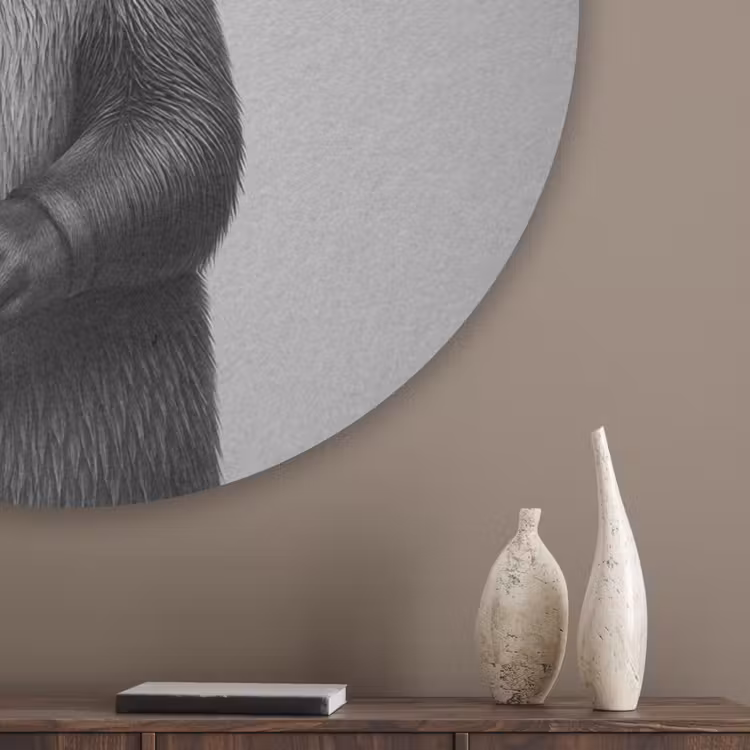 Otter - Wc-borstel - Bril - Zwart - Wit Akoestische PET Vilt - Rond klein -sfeer5_closeup