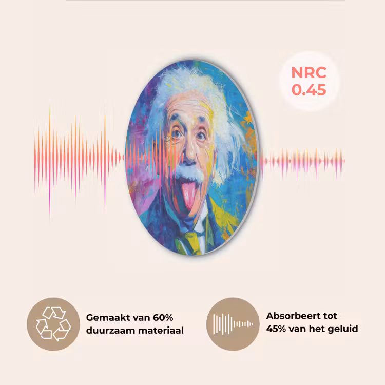Oude man - Expressief - Kleurrijk Akoestische PET Vilt - Rond klein -USP_NL