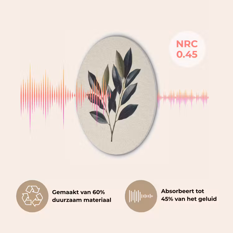Ovaal - Olijfgroen - Simpel Akoestische PET Vilt - Rond klein -USP_NL