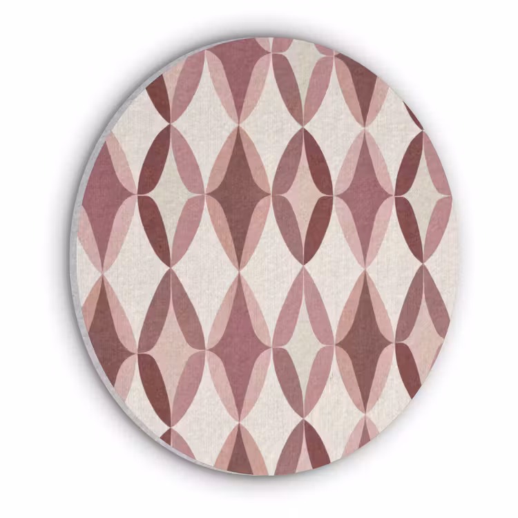 Ovaal - Textuur - Roze Akoestische PET Vilt - Rond klein 838 -3d