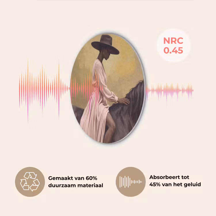 Paard - Klassiek - Oker Akoestische PET Vilt - Rond klein -USP_NL