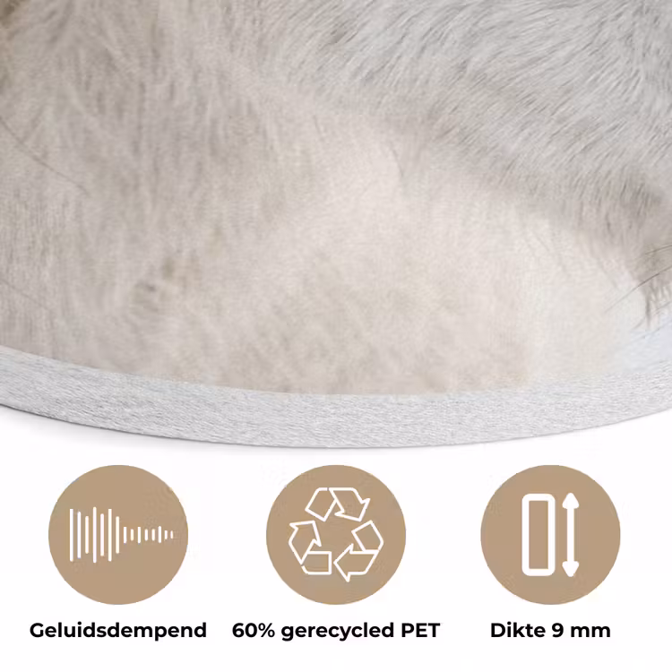 Paard - Kop - Winter - Dieren - Wit Akoestische PET Vilt - Rond klein -closeup_NL