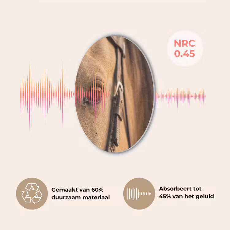 Paard - Oog - Bruin Akoestische PET Vilt - Rond klein -USP_NL