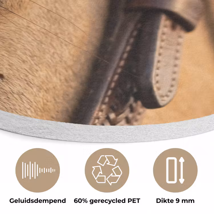 Paard - Oog - Bruin Akoestische PET Vilt - Rond klein -closeup_NL
