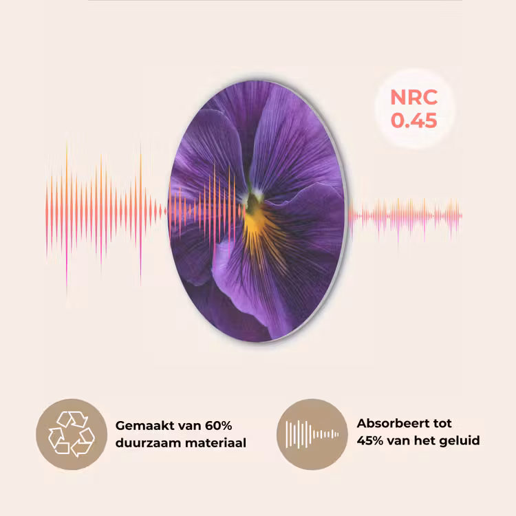 Paars - Viool - Diepte Akoestische PET Vilt - Rond klein -USP_NL