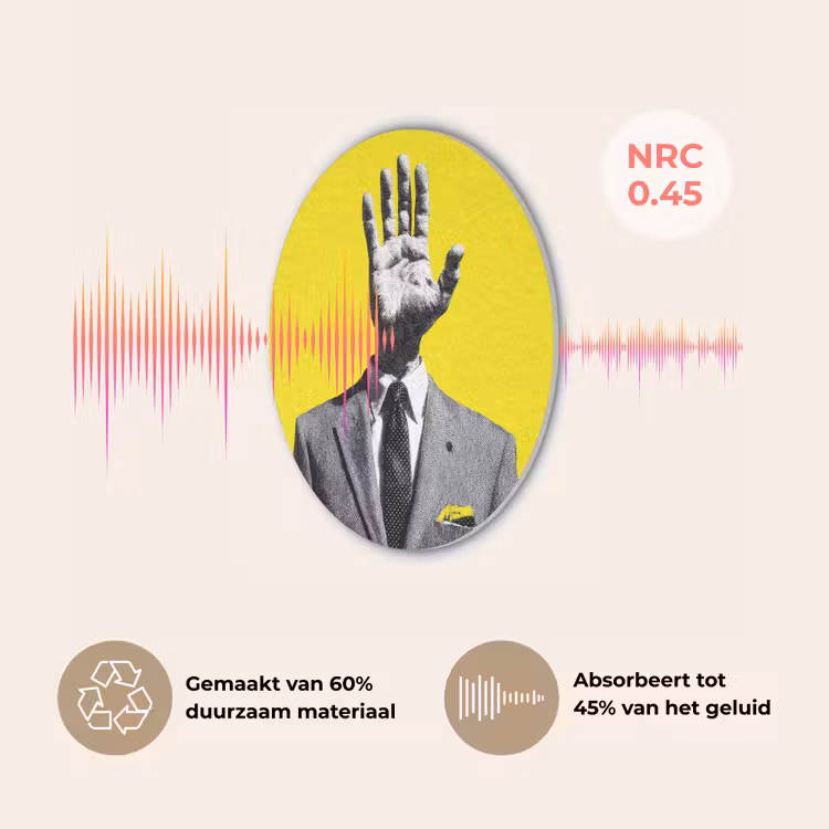 Pak - Hand - Geel Akoestische PET Vilt - Rond klein -USP_NL
