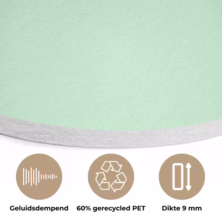 Pale - Mint - Groen Akoestische PET Vilt - Rond klein 838 -closeup_NL