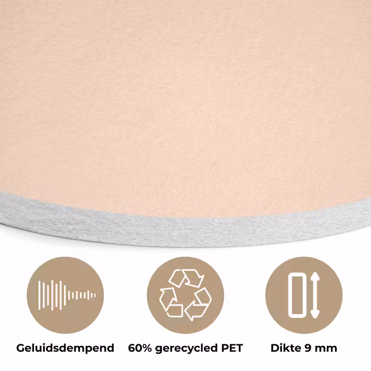 Pale - Peach - Nude Akoestische PET Vilt - Rond klein 838 -closeup_NL