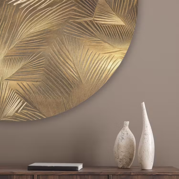 Palm - Waaier - Goud Akoestische PET Vilt - Rond klein 838 -sfeer5_closeup