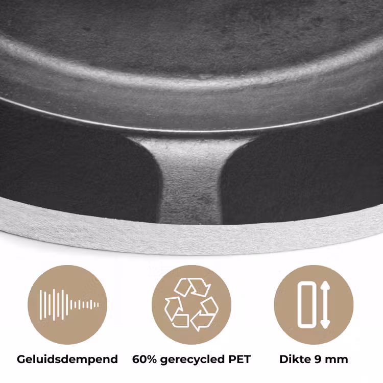 Pan - Vis - Zwart - Wit Akoestische PET Vilt - Rond klein -closeup_NL