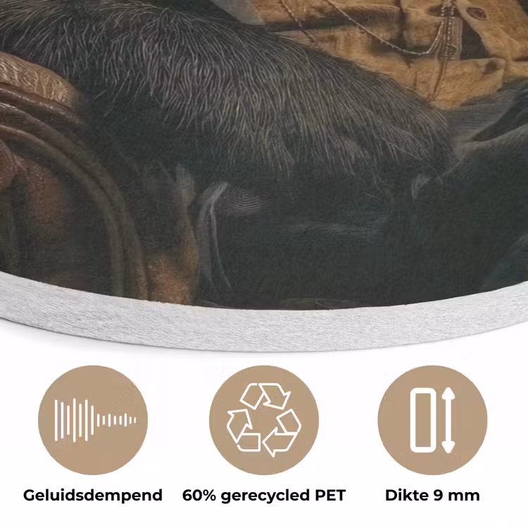 Panda - Hoed - Bril - Pak Akoestische PET Vilt - Rond klein -closeup_NL