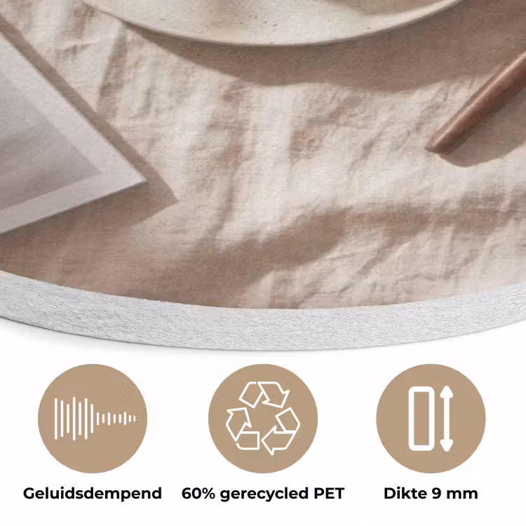 Pannenkoeken - Bessen - Ontbijt - Modern - Beige Akoestische PET Vilt - Rond klein -closeup_NL