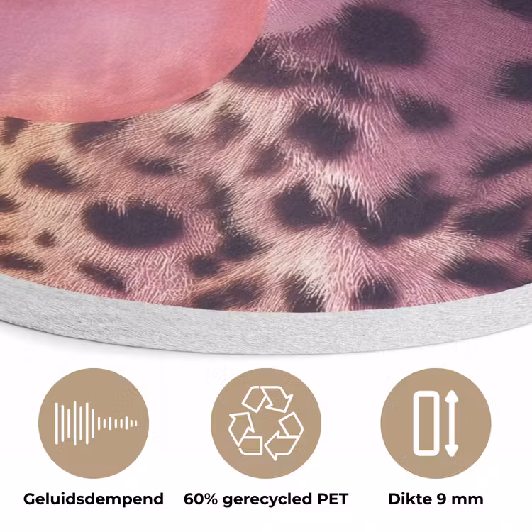 Panter - Zonnebril - Kauwgombel - Roze Akoestische PET Vilt - Rond klein -closeup_NL
