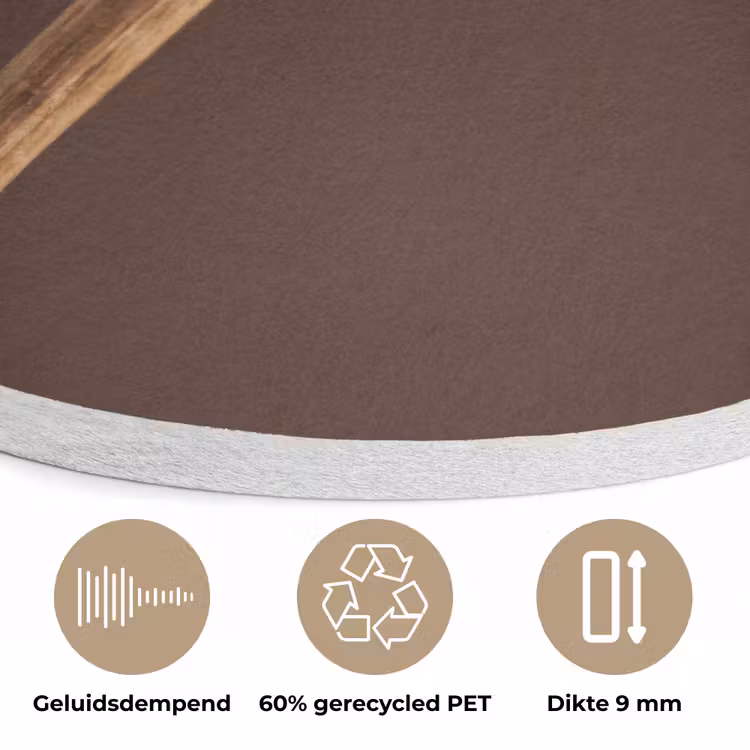 Papaverbol - Droogbloem - Bruin - Minimalistisch Akoestische PET Vilt - Rond klein -closeup_NL