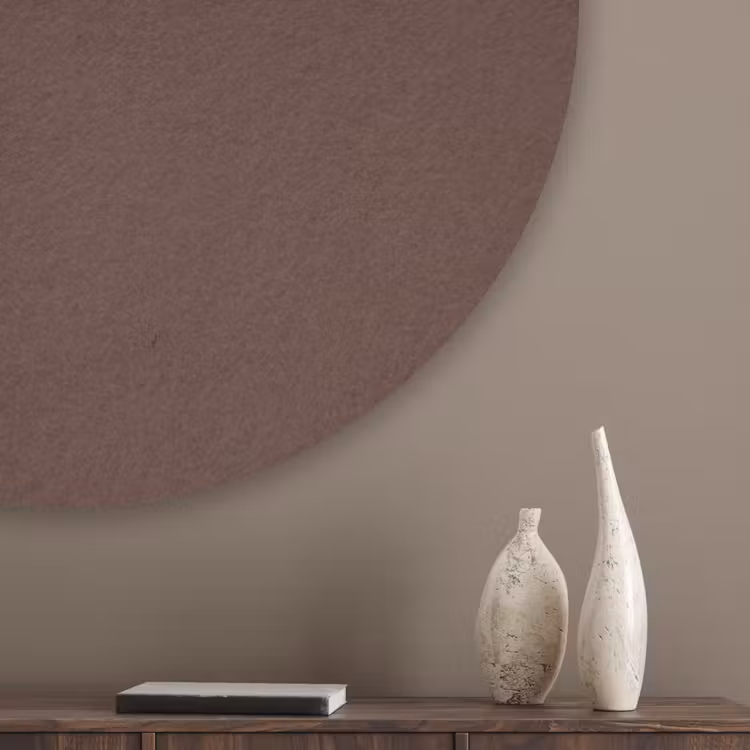 Papaverbol - Droogbloem - Bruin - Minimalistisch Akoestische PET Vilt - Rond klein -sfeer5_closeup