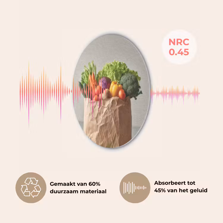 Papieren - Boodschappen - Groente - Kleurrijk Akoestische PET Vilt - Rond klein -USP_NL