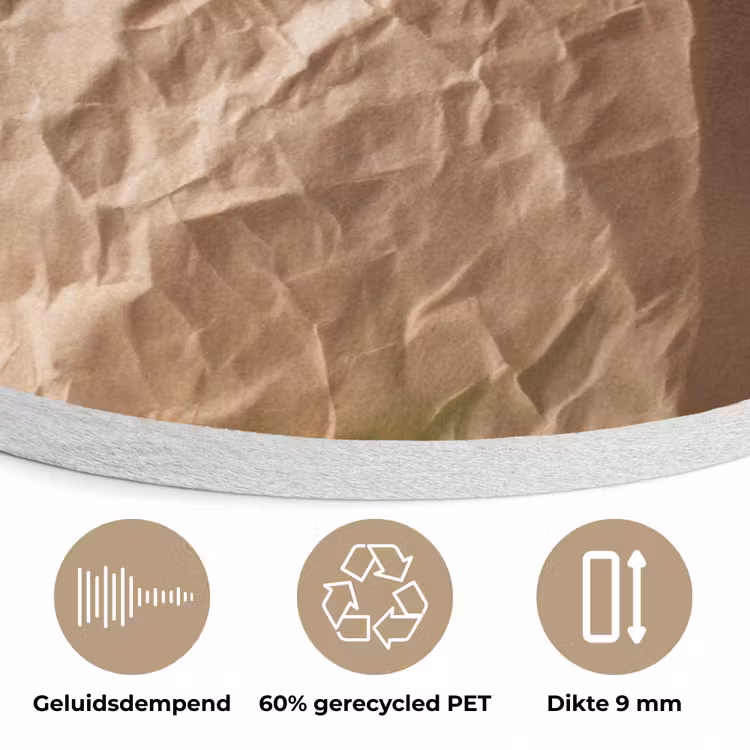 Papieren - Boodschappen - Groente - Kleurrijk Akoestische PET Vilt - Rond klein -closeup_NL