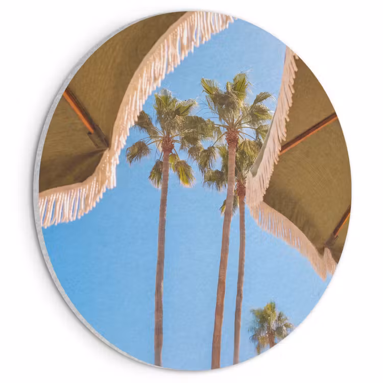 Parasol - Groen - Franjes - Zomer - Tropisch Akoestische PET Vilt - Rond klein -3d