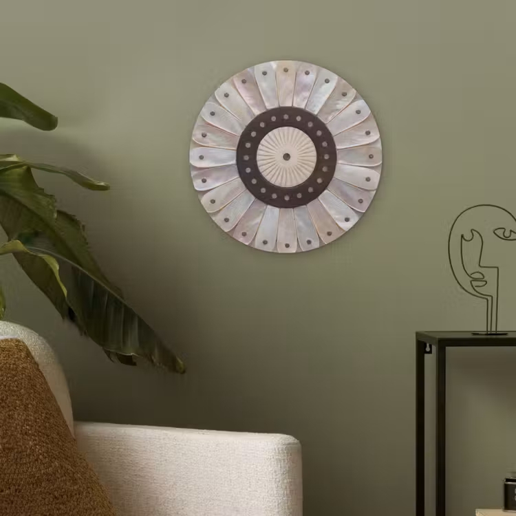 Parelmoer - Patroon - Decoratie - Ambacht - Wit Akoestische PET Vilt - Rond klein -sfeer2