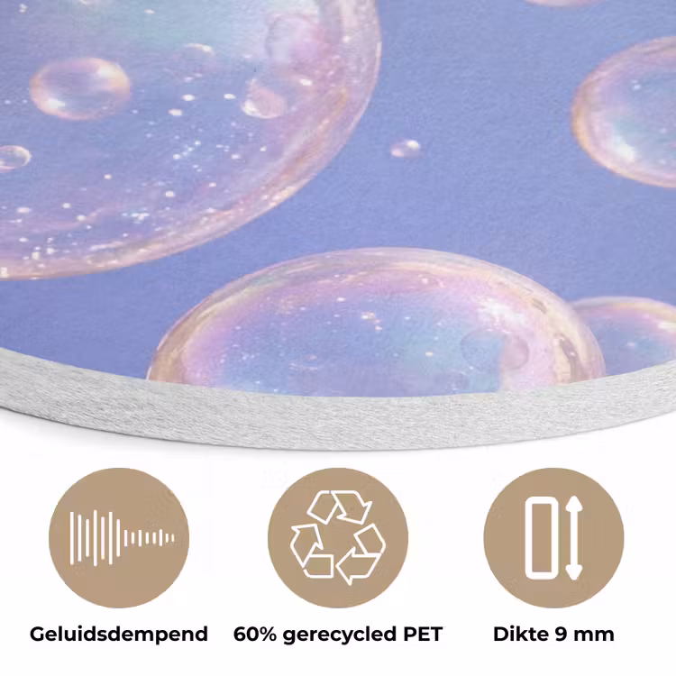 Pastel - Bubbels - Dromerig Akoestische PET Vilt - Rond klein -closeup_NL