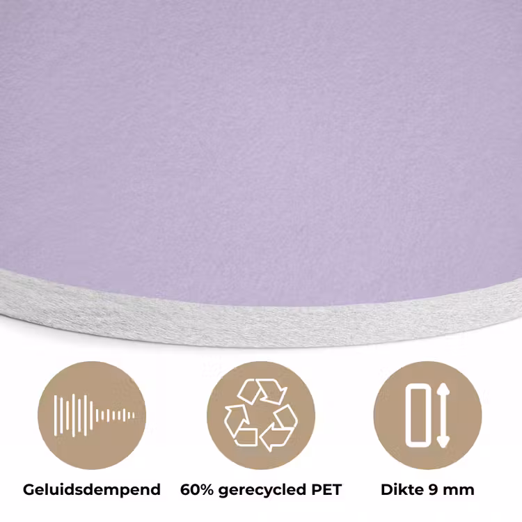 Pastel - Lilac - Paars Akoestische PET Vilt - Rond klein 838 -closeup_NL