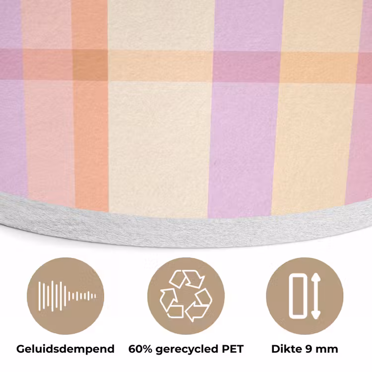 Pastel - uitpatroon - Geometrisch Akoestische PET Vilt - Rond klein 838 -closeup_NL