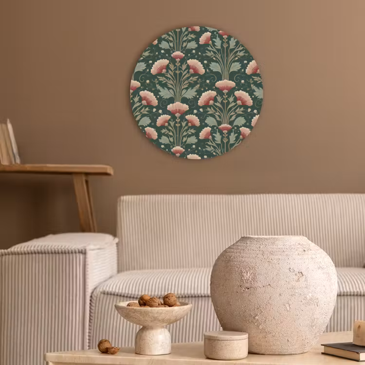 Patroon - Botanisch - Kleurrijk Akoestische PET Vilt - Rond klein 838 -sfeer1