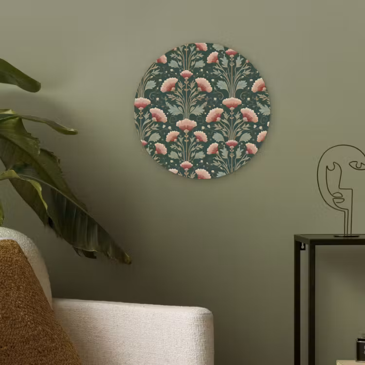 Patroon - Botanisch - Kleurrijk Akoestische PET Vilt - Rond klein 838 -sfeer2