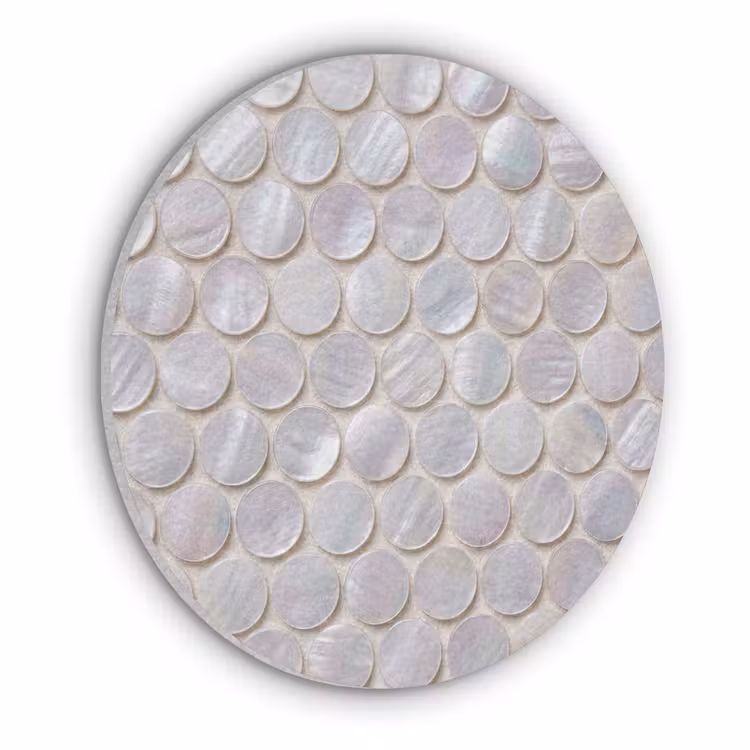 Patroon - Cirkels - Abstract - Modern - Wit Akoestische PET Vilt - Rond klein -3d