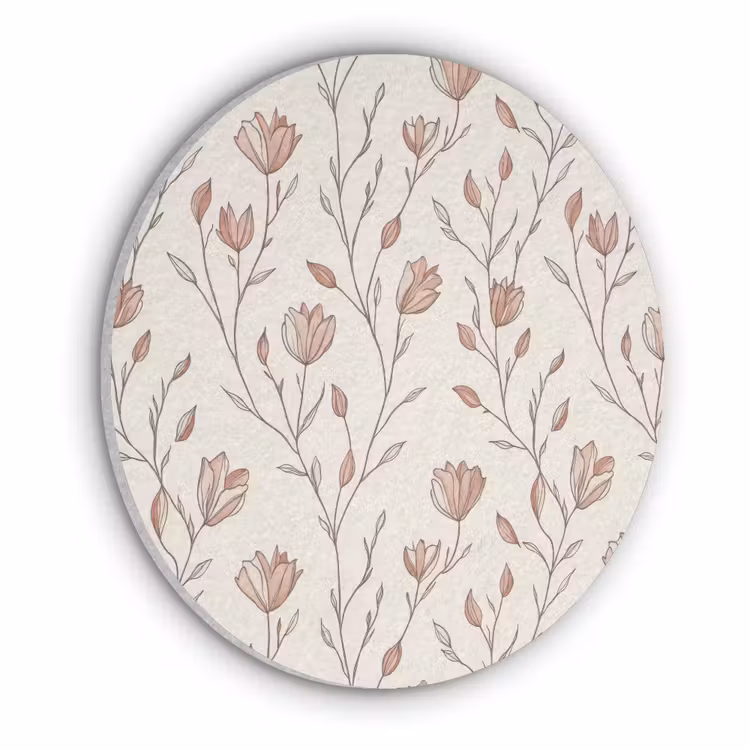 Patroon - Klassiek - Roze Akoestische PET Vilt - Rond klein 838 -3d
