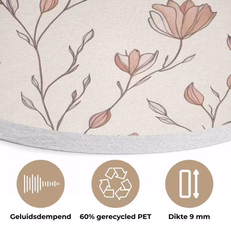 Patroon - Klassiek - Roze Akoestische PET Vilt - Rond klein 838 -closeup_NL
