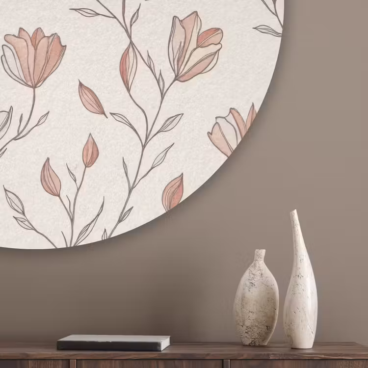 Patroon - Klassiek - Roze Akoestische PET Vilt - Rond klein 838 -sfeer5_closeup