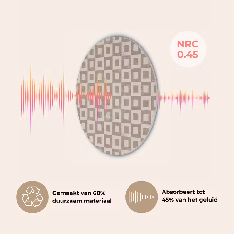 Patroon - Marmer - Beige Akoestische PET Vilt - Rond klein 838 -USP_NL