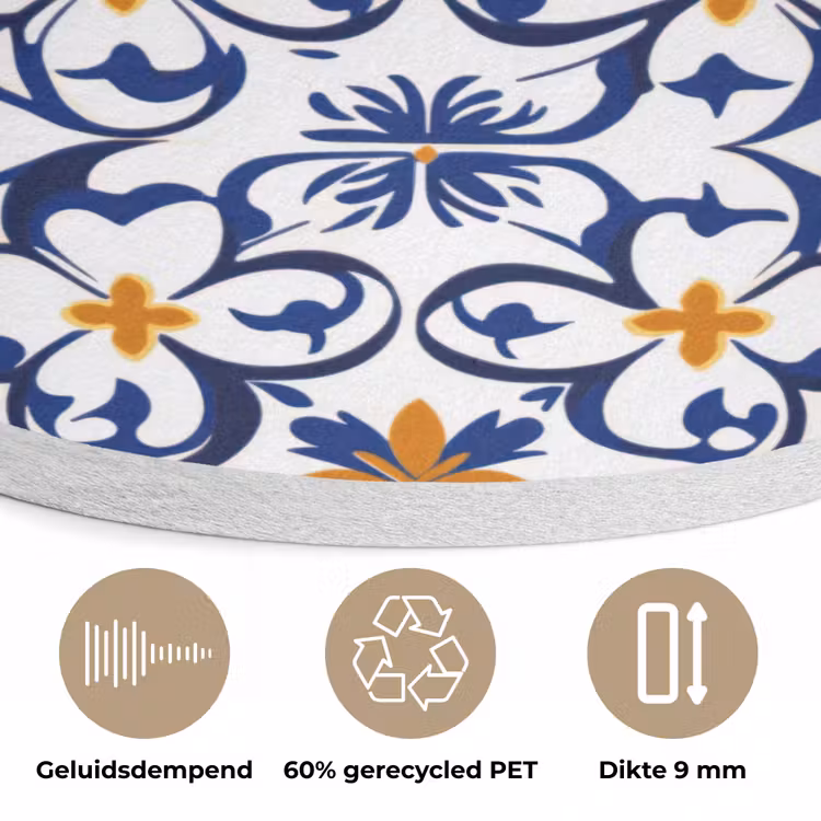 Patroon - Modern - Kleurrijk Akoestische PET Vilt - Rond klein 838 -closeup_NL
