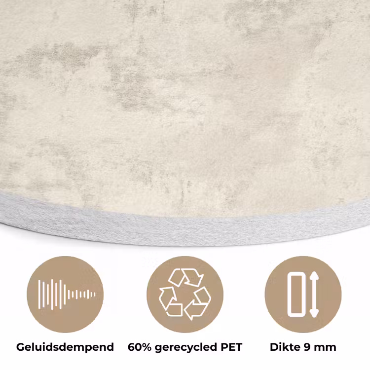 Patroon - Organisch - Beige Akoestische PET Vilt - Rond klein 838 -closeup_NL
